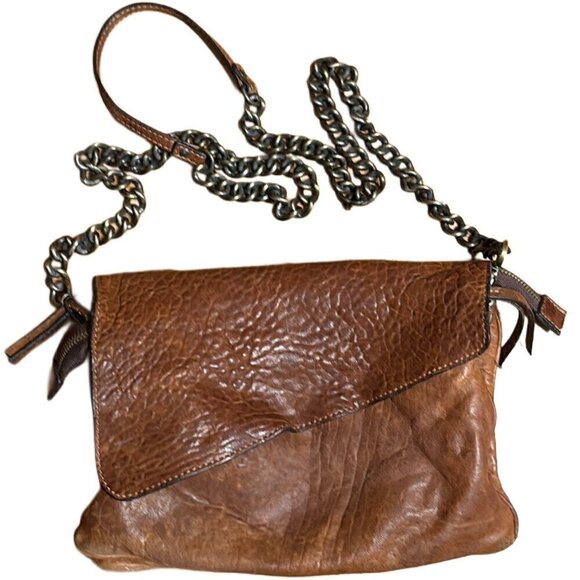 Maxon Collection Pebbled Leather Crossbody Italy Distressed old world boho vibe - Picture 1 of 17